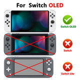 PlayVital White Border Tempered Glass Screen Protector for NS Switch OLED, Anti-Scratch Bubble Free Transparent HD Clear Protector Film for Switch OLED - 2 Pack Included - NTA8005