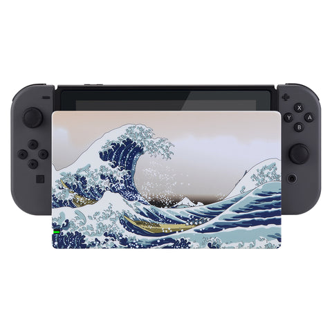 PlayVital The Great Wave Patterned Custom Protective Case for NS Switch Charging Dock, Dust Anti Scratch Dust Hard Cover for NS Switch Dock - Dock NOT Included - NTG7001