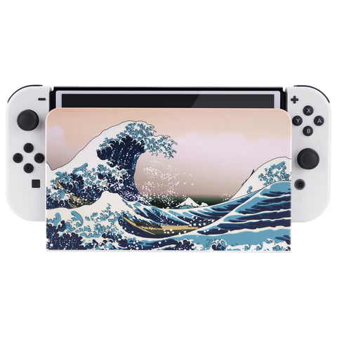 PlayVital The Great Wave Custom Dock Cover for Nintendo Switch OLED, Dust Anti Scratch PC Hard Faceplate Shell Cover for Nintendo Switch OLED Charging Dock - Dock NOT Included - NTG8001