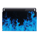 PlayVital Blue Flame Custom Dock Cover for Nintendo Switch OLED, Dust Anti Scratch PC Hard Faceplate Shell Cover for Nintendo Switch OLED Charging Dock - Dock NOT Included - NTG8003