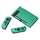PlayVital Chameleon Green Purple Glossy Back Cover for NS Switch Console, NS Joycon Handheld Controller Separable Protector Hard Shell, Customized Dockable Protective Case for NS Switch - NTP304