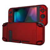 PlayVital Scarlet Red Back Cover for NS Switch Console, NS Joycon Handheld Controller Separable Protector Hard Shell, Customized Dockable Protective Case for NS Switch - NTP305