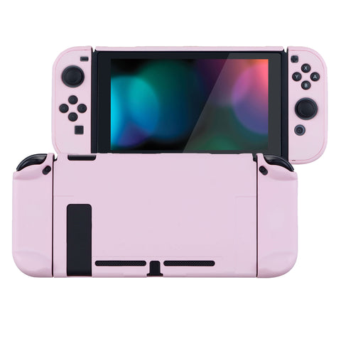 PlayVital Cherry Blossoms Pink Back Cover for Nintendo Switch Console, NS Joycon Handheld Controller Separable Protector Hard Shell, Soft Touch Customized Dockable Protective Case for Nintendo Switch - NTP312