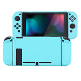 PlayVital Heaven Blue Back Cover for Nintendo Switch Console, NS Joycon Handheld Controller Separable Protector Hard Shell, Soft Touch Customized Dockable Protective Case for Nintendo Switch - NTP313