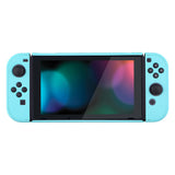 PlayVital Heaven Blue Back Cover for Nintendo Switch Console, NS Joycon Handheld Controller Separable Protector Hard Shell, Soft Touch Customized Dockable Protective Case for Nintendo Switch - NTP313