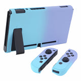 PlayVital Back Cover for Nintendo Switch Console, NS Joycon Handheld Controller Separable Protector Hard Shell, Soft Touch Custom Protective Case for Nintendo Switch - Gradient Violet Blue - NTP329