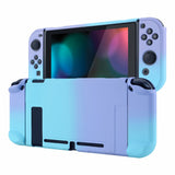 PlayVital Back Cover for Nintendo Switch Console, NS Joycon Handheld Controller Separable Protector Hard Shell, Soft Touch Custom Protective Case for Nintendo Switch - Gradient Violet Blue - NTP329