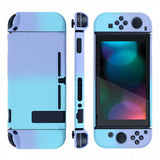 PlayVital Back Cover for Nintendo Switch Console, NS Joycon Handheld Controller Separable Protector Hard Shell, Soft Touch Custom Protective Case for Nintendo Switch - Gradient Violet Blue - NTP329