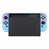 PlayVital Back Cover for Nintendo Switch Console, NS Joycon Handheld Controller Separable Protector Hard Shell, Soft Touch Custom Protective Case for Nintendo Switch - Gradient Violet Blue - NTP329