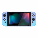 PlayVital Back Cover for Nintendo Switch Console, NS Joycon Handheld Controller Separable Protector Hard Shell, Soft Touch Custom Protective Case for Nintendo Switch - Gradient Violet Blue - NTP329