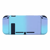 PlayVital Back Cover for Nintendo Switch Console, NS Joycon Handheld Controller Separable Protector Hard Shell, Soft Touch Custom Protective Case for Nintendo Switch - Gradient Violet Blue - NTP329