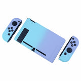 PlayVital Back Cover for Nintendo Switch Console, NS Joycon Handheld Controller Separable Protector Hard Shell, Soft Touch Custom Protective Case for Nintendo Switch - Gradient Violet Blue - NTP329