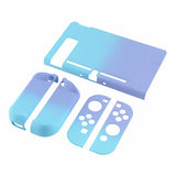 PlayVital Back Cover for Nintendo Switch Console, NS Joycon Handheld Controller Separable Protector Hard Shell, Soft Touch Custom Protective Case for Nintendo Switch - Gradient Violet Blue - NTP329