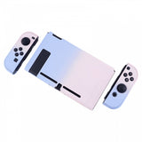 PlayVital Back Cover for Nintendo Switch Console, NS Joycon Handheld Controller Separable Protector Hard Shell, Soft Touch Custom Protective Case for Nintendo Switch - Gradient Pink Violet - NTP330