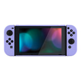 PlayVital Light Violet Back Cover for NS Switch Console, NS Joycon Handheld Controller Separable Protector Hard Shell, Soft Touch Customized Dockable Protective Case for NS Switch - NTP341