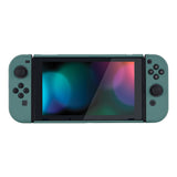 PlayVital Hunter Green Back Cover for NS Switch Console, NS Joycon Handheld Controller Separable Protector Hard Shell, Soft Touch Customized Dockable Protective Case for NS Switch - NTP342