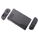 PlayVital Graphite Carbon Fiber Pattern Glossy Back Cover for NS Switch Console, NS Joycon Handheld Controller Separable Protector Hard Shell, Customized Dockable Protective Case for NS Switch - NTS201