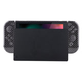 PlayVital Graphite Carbon Fiber Pattern Glossy Back Cover for NS Switch Console, NS Joycon Handheld Controller Separable Protector Hard Shell, Customized Dockable Protective Case for NS Switch - NTS201