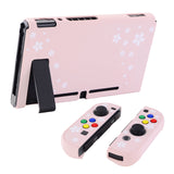 eXtremeRate PlayVital Cherry Blossoms Petals Back Cover for NS Switch Console, NS Joycon Handheld Controller Separable Protector Hard Shell, Dockable Protective Case with Colorful ABXY Direction Button Caps - NTT102