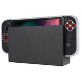 eXtremeRate PlayVital Classics NES Style Back Cover for NS Switch Console, NS Joycon Handheld Controller Separable Protector Hard Shell, Dockable Protective Case with Red ABXY Direction Button Caps - NTT103