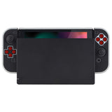 eXtremeRate PlayVital Classics NES Style Back Cover for NS Switch Console, NS Joycon Handheld Controller Separable Protector Hard Shell, Dockable Protective Case with Red ABXY Direction Button Caps - NTT103
