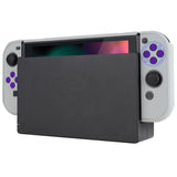 eXtremeRate PlayVital Classics SNES Style Back Cover for NS Switch Console, NS Joycon Handheld Controller Separable Protector Hard Shell, Dockable Protective Case with Purple ABXY Direction Button Caps - NTT104