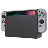 eXtremeRate PlayVital SFC SNES Classic EU Style Back Cover for NS Switch Console, NS Joycon Handheld Controller Separable Protector Hard Shell, Dockable Protective Case with Colorful ABXY Direction Button Caps - NTT105