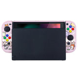eXtremeRate PlayVital Sleeping Shiba Inu Puppies Back Cover for NS Switch Console, NS Joycon Handheld Controller Separable Protector Hard Shell, Dockable Protective Case with Colorful ABXY Direction Button Caps - NTT111