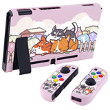 eXtremeRate PlayVital Sleeping Shiba Inu Puppies Back Cover for NS Switch Console, NS Joycon Handheld Controller Separable Protector Hard Shell, Dockable Protective Case with Colorful ABXY Direction Button Caps - NTT111