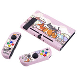 eXtremeRate PlayVital Sleeping Shiba Inu Puppies Back Cover for NS Switch Console, NS Joycon Handheld Controller Separable Protector Hard Shell, Dockable Protective Case with Colorful ABXY Direction Button Caps - NTT111