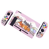 eXtremeRate PlayVital Sleeping Shiba Inu Puppies Back Cover for NS Switch Console, NS Joycon Handheld Controller Separable Protector Hard Shell, Dockable Protective Case with Colorful ABXY Direction Button Caps - NTT111