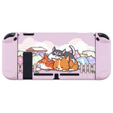 eXtremeRate PlayVital Sleeping Shiba Inu Puppies Back Cover for NS Switch Console, NS Joycon Handheld Controller Separable Protector Hard Shell, Dockable Protective Case with Colorful ABXY Direction Button Caps - NTT111