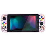 eXtremeRate PlayVital Sleeping Shiba Inu Puppies Back Cover for NS Switch Console, NS Joycon Handheld Controller Separable Protector Hard Shell, Dockable Protective Case with Colorful ABXY Direction Button Caps - NTT111