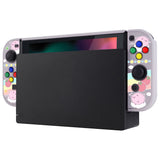 eXtremeRate PlayVital Piggy Sandwich Back Cover for NS Switch Console, NS Joycon Handheld Controller Separable Protector Hard Shell, Dockable Protective Case with Colorful ABXY Direction Button Caps - NTT118