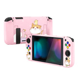 PlayVital Kitten & Chicken Protective Case for NS Switch, Soft TPU Slim Case Cover for NS Switch Joy-Con Console with Colorful ABXY Direction Button Caps - NTU6009