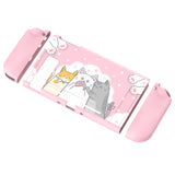 PlayVital Hungry Kitties Protective Case for NS, Soft TPU Slim Case Cover for NS Joycon Console with Colorful ABXY Direction Button Caps - NTU6020