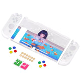PlayVital Aquarium Girl Protective Case for NS, Soft TPU Slim Case Cover for NS Joycon Console with Colorful ABXY Direction Button Caps - NTU6029