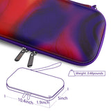 PlayVital Carrying Case for Nintendo Switch & Switch OLED, Portable Pouch Storage Handbag Travel Bag Protective Hard Case for Switch Console w/Thumb Grip Caps & 10 Game Card Slots - Purple Red Swirl - NTW004