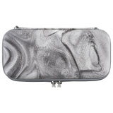 PlayVital Carrying Case for Nintendo Switch & Switch OLED, Portable Pouch Storage Handbag Travel Bag Protective Hard Case for Switch Console w/Thumb Grip Caps & 10 Game Card Slots - Silver Swirl - NTW007