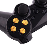 eXtremeRate Alloy Metal Gold Customized Bullet Action Buttons Custom Kits for PS4 Controller - P3J0201