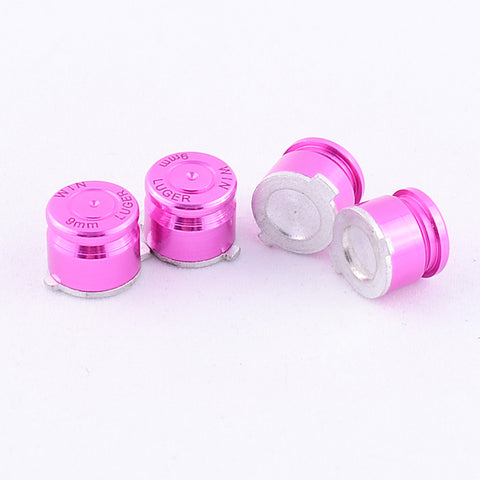 eXtremeRate Aluminum Pink Customized Bullet Action Buttons Custom Kits for PS4 Controller - P3J0207