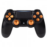 eXtremeRate Metal Gold Repair ThumbSticks Action Buttons Dpad for PS4 Pro Slim Controller -P4AJ0008GC