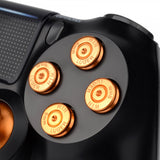 eXtremeRate Metal Gold Repair ThumbSticks Action Buttons Dpad for PS4 Pro Slim Controller -P4AJ0008GC