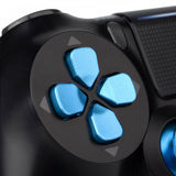 eXtremeRate Metal Blue Repair ThumbSticks Action Buttons Dpad for PS4 Pro Slim Controller -P4AJ0009GC