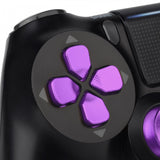 eXtremeRate Metal Purple Repair ThumbSticks Action Buttons Dpad for PS4 Pro Slim Controller -P4AJ0012GC