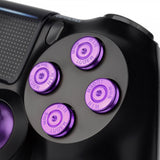 eXtremeRate Metal Purple Repair ThumbSticks Action Buttons Dpad for PS4 Pro Slim Controller -P4AJ0012GC