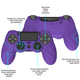 PlayVital Guardian Edition Purple Ergonomic Soft Anti-Slip Controller Silicone Case Cover for PS4, Rubber Protector Skins with black Joystick Caps for PS4 Slim PS4 Pro Controller - P4CC0065