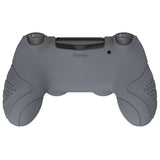 PlayVital Guardian Edition Gray Ergonomic Soft Anti-Slip Controller Silicone Case Cover for PS4, Rubber Protector Skins with black Joystick Caps for PS4 Slim PS4 Pro Controller - P4CC0068