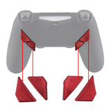 eXtremeRate Soft Touch Scarlet Red Replacement Redesigned Back Buttons K1 K2 K3 K4 Paddles for eXtremeRate PS4 Controller Dawn Remap Kit - P4GZ024