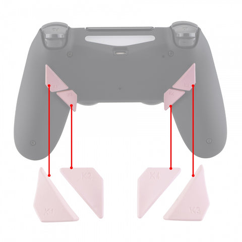 eXtremeRate Soft Touch Cherry Blossoms Replacement Redesigned Back Buttons K1 K2 K3 K4 Paddles for PS4 Controller Dawn Remap Kit - P4GZ026